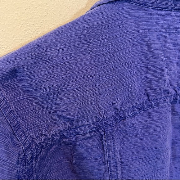 Chicos 3 Vintage Silk and Linen Mother of Pearl Button Front Lightweight Jacket - Picture 9 of 11